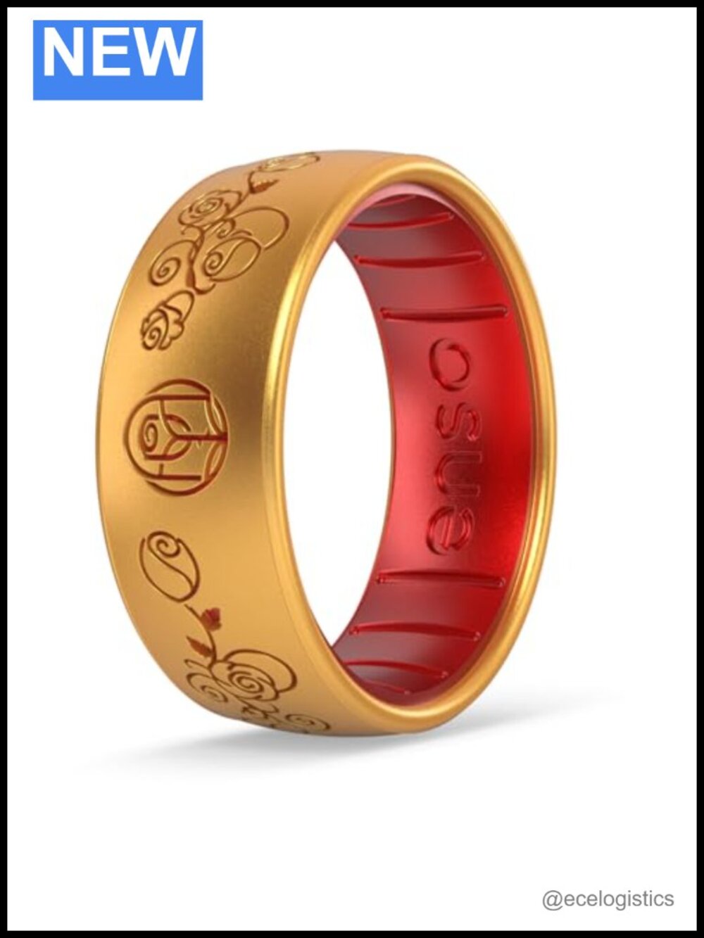 Disney Princess Belle Rose Silicone Ring Band Comfortable Flexible Design